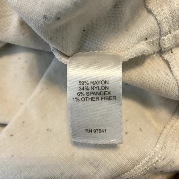 J. Jill Ponte Tunic Top 3/4 Sleeve Pullover Hi-Lo Round Neck Speckled White L - Picture 3 of 5